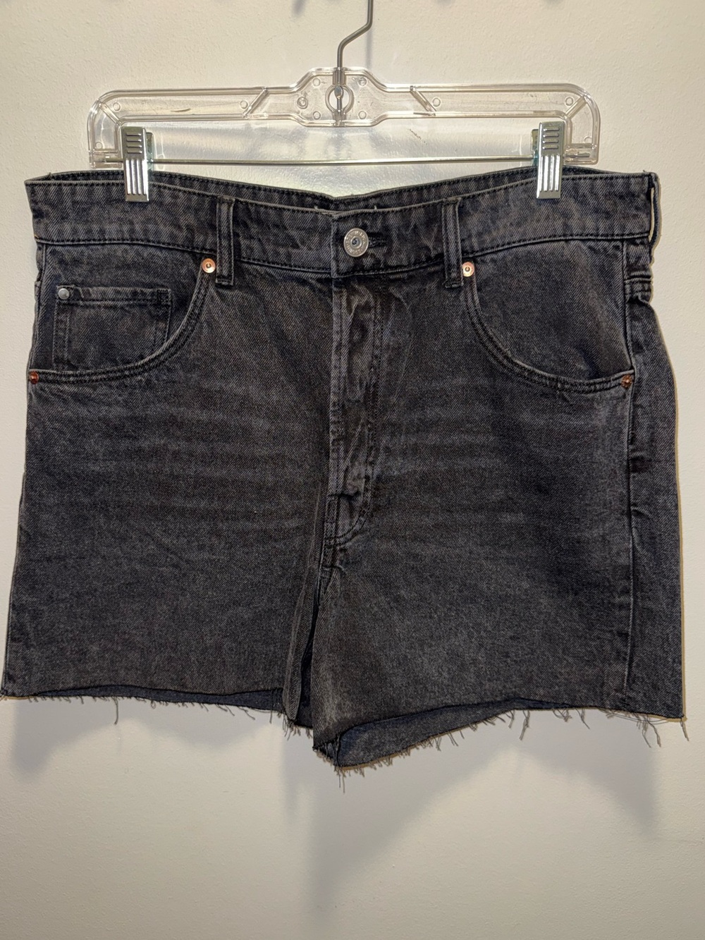 H&M Charcoal Black Cutoff Denim Shorts